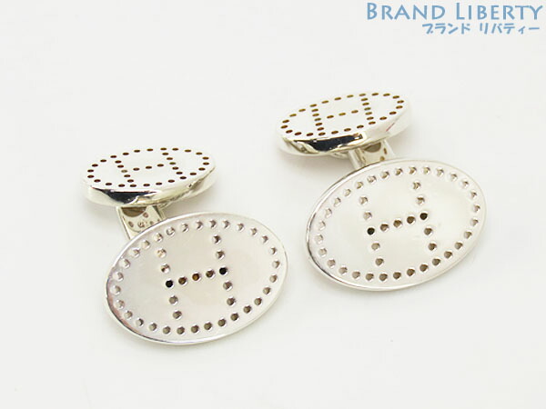 【美品】エルメス　HERMES　H リュバン　エクリプス　エブリン　パンチングロゴ　カフス　カフスボタン　カフリンクス　シルバー925 AG925　【中古】｜Brand Liberty