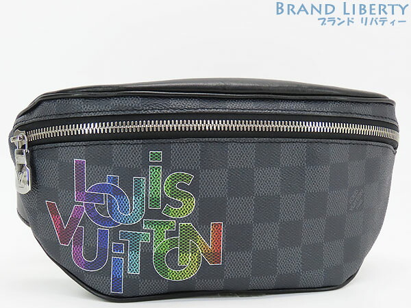 【レア新品同様】ルイヴィトン　LOUIS VUITTON　ダミエグラフィット　LVロゴ　バムバッグ　ウエストバッグ　ウエストポーチ　ボディバッグ　クロス ボディショルダーバッグ　ベルトバッグ　ブラック レインボー 　N40276　【中古】｜Brand Liberty