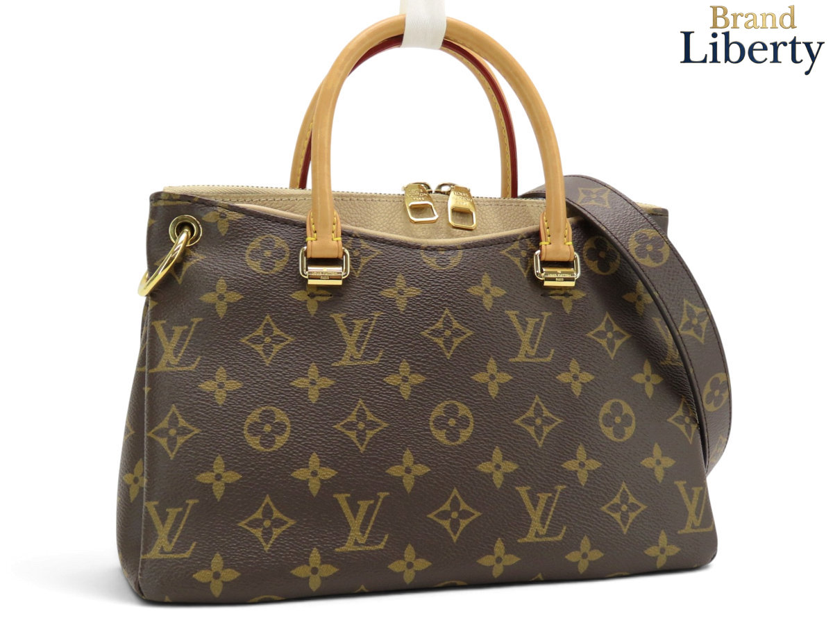 【レア美品】ルイヴィトン LOUIS VUITTON モノグラム パラス BB 2WAY ハンドバック ショルダーバッグ デュンヌ ベージュ PVC なめし革 M50197 【中古】