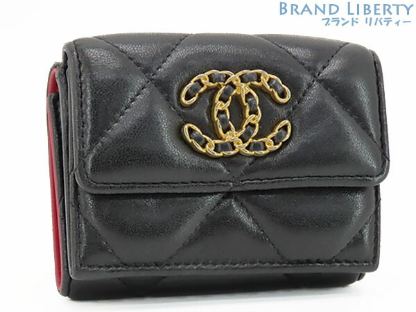 CHANELシャネル ディズヌフ19 コンパクトウォレット 三つ折り財布 シャネル CHANEL19 ディズヌフ コンパクトウォレット 三つ折財布