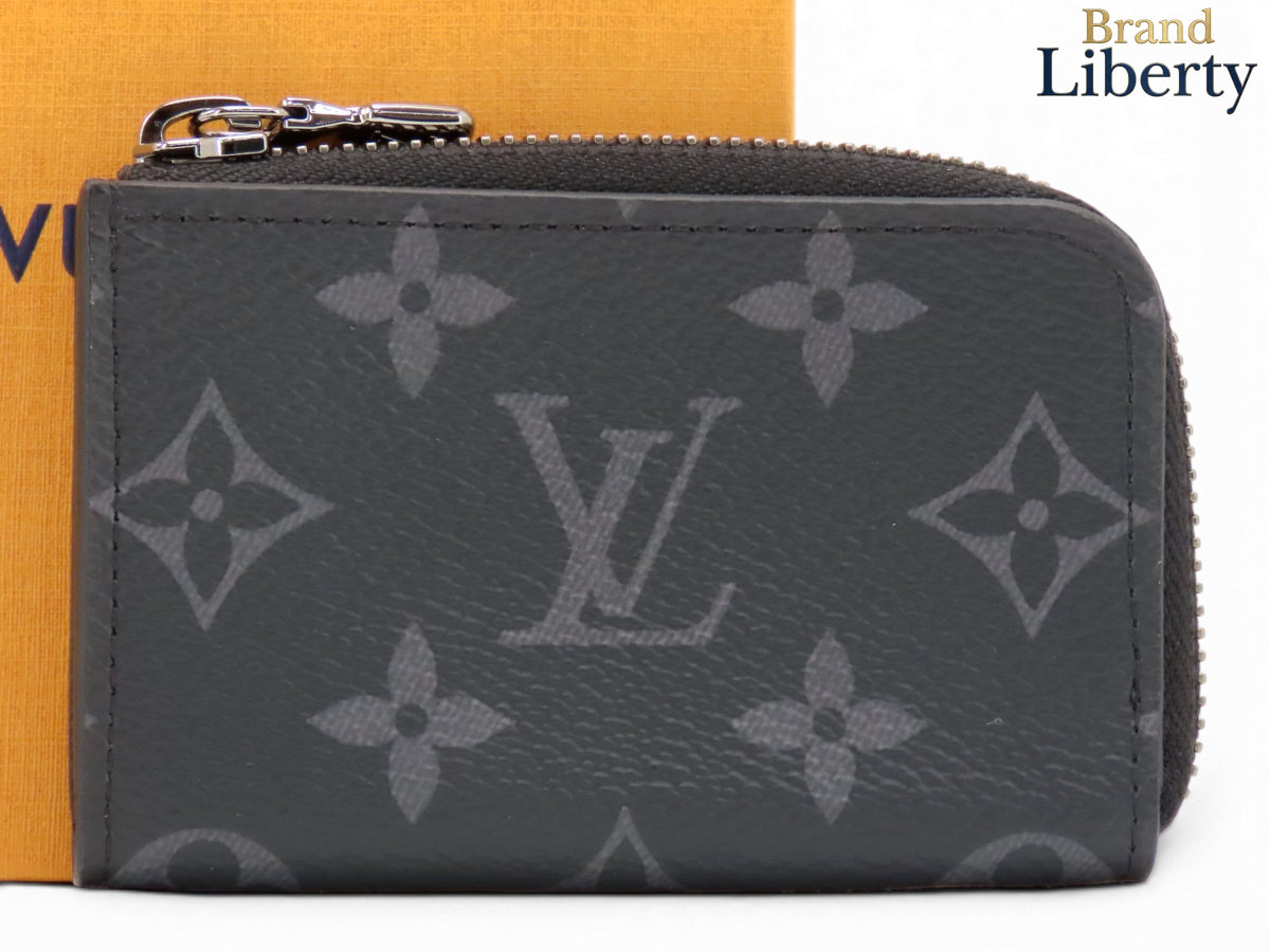 【未当て嵌める】ルイヴィトン LOUIS VUITTON モノグラムエクリプス ポルトモネ ワット秒 コインケース 鋳貨金入れ 釣り銭入れ パウダーコンパクト金入れ L字チャック 黒いこと PVC なめし革 M63536 【中古】
