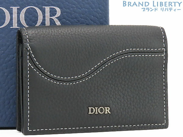 ディオール　Dior　Saddle Bloom カードホルダー　黒 Saddle Bloom Card Holder Blue Dior Oblique Jacquard and
