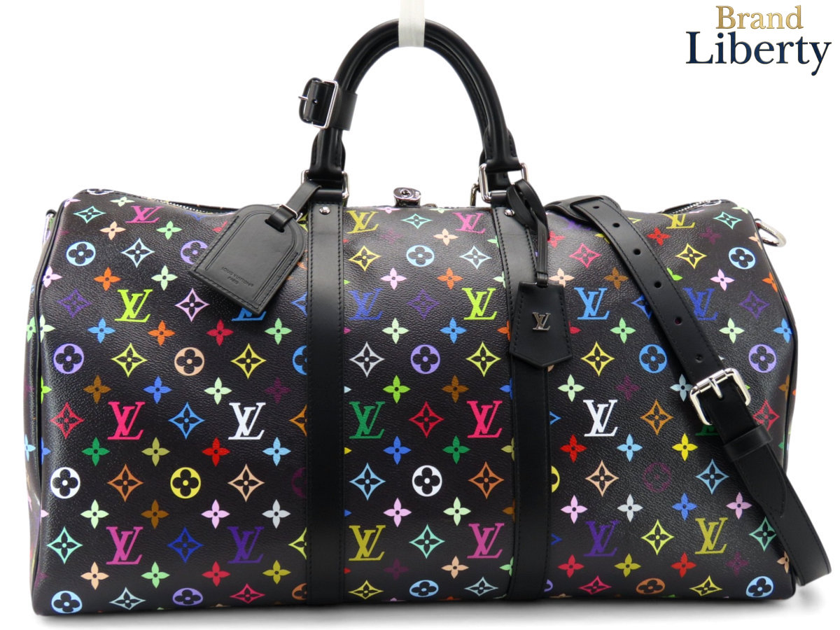 【ほぼ新品】ルイヴィトン LOUIS VUITTON モノグラム マルチ色合い LV TM キーポル バンドリエール 50 2WAY ボストンバッグ ハンドバック 旅する御徒面子 ノワール 黒いこと PVC なめし革 M13745 【中古】