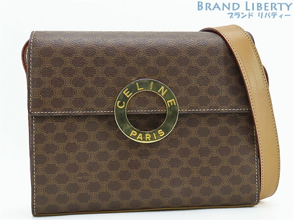 【美品】CELINE セリーヌ マカダム ポーチ ブラウン バック レディース CELINE - CELINE セリーヌ PVC マカダム 総柄 コスメポーチ