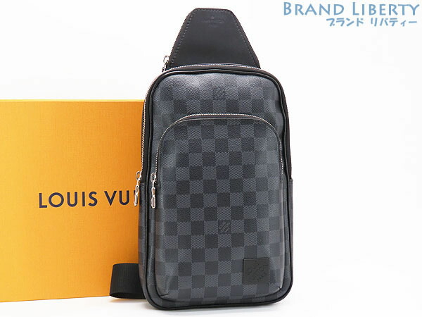 【美品】ルイヴィトン　LOUIS VUITTON　ダミエ グラフィット　アヴェニュー スリングバッグ　ボディバッグ　バムバッグ　ショルダーバッグ　ブラック　N45302　【中古】