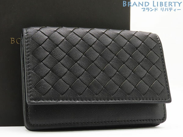 注目ブランド 新古品 ボッテガ ヴェネタ Bottega Veneta イントレチャート カードケース 名刺入れ パスケース ブラック ラムレザー 中古 人気no 1 本体 Tallerdecalzado Com