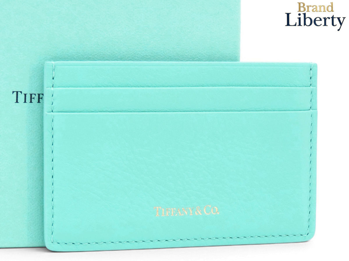 【新古品】ティファニー TIFFANY\u0026Co. なめし革 歌留多容れもの 通行手形容れもの 名刺入れ ティファニー青碧 なめし革 【中古】
