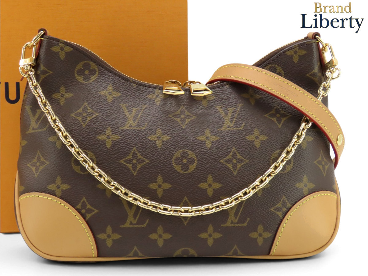 【超美品】ルイヴィトン LOUIS VUITTON モノグラム ブーローニュ PM 2WAY 一ショルダーバッグ 虚蝉ショルダーバッグ チェーン店ショルダーバッグ ハンドバック ホーボーバッグ 暗然たる赤銅色 PVC なめし革 M45832 【中古】