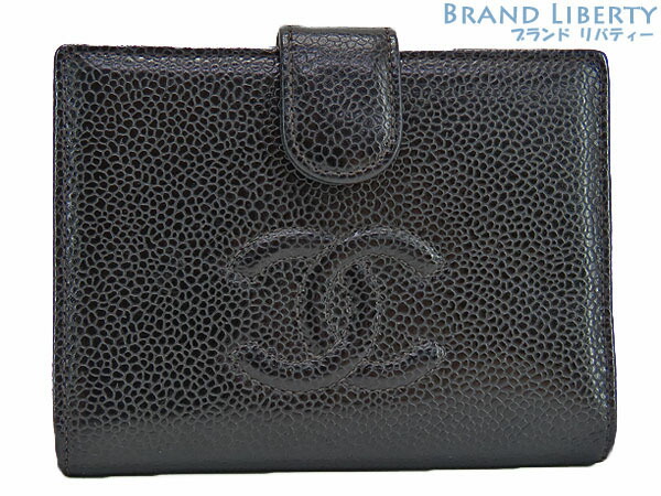 シャネル CHANEL ココマーク 二つ折り長財布 財布 キャビアスキン(グレインドカーフ) レディース ブラック系 A13498 【中古】 21838_1.jpg