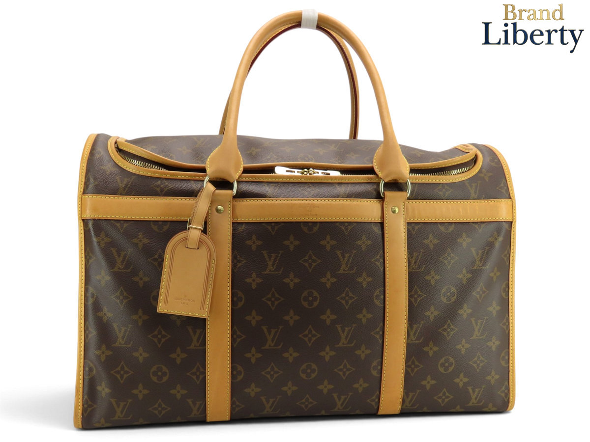 【激レア美品】ルイヴィトン LOUIS VUITTON モノグラム サックもの言う花50 ドッグキャリー 愛玩動物用キャリーバッグ 靉靆たる赤銅色 PVC なめし革 M42021 【中古】