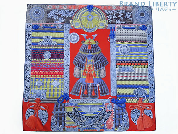 楽天市場】HERMES エルメス カレ90 侍の鎧兜 黒 (ブラック) ルージュ