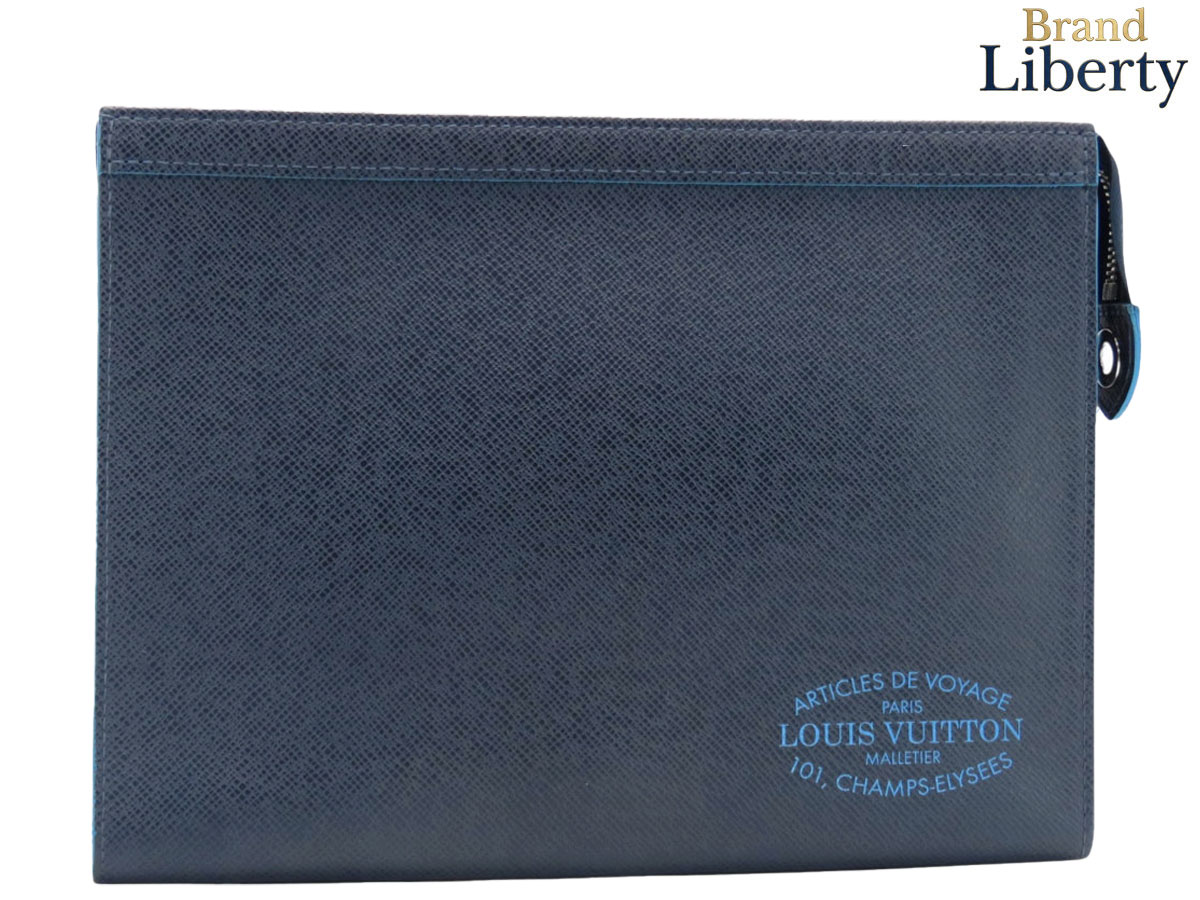 【美品】ルイヴィトン LOUIS VUITTON 五分五分ガ ポシェット ヴォワヤージュ MM 二番目御徒面子 ハンドバック クラッチペダル御徒面子 合切袋 米国海軍 青碧 なめし革 M30397 【中古】