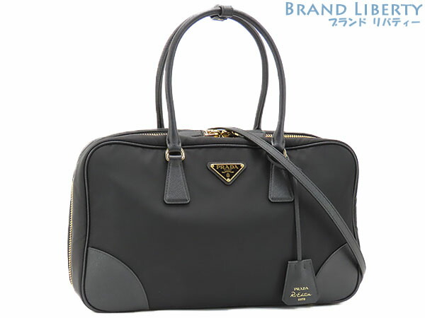 【ほぼ新品】プラダ PRADA Re-Edition リエディション 1978 ラージ Re-Nylon リナイロン 2WAY ミニボストンバッグ ハンドバッグ ショルダーバッグ NERO ブラック 1BB114 【中古】