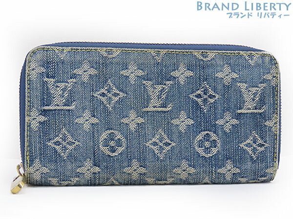 ルイヴィトン Louis Vuitton モノグラム デニム ジッピーウォレット ラウンドファスナー長財布 ブルー デニム レザー M 中古 Andapt Com