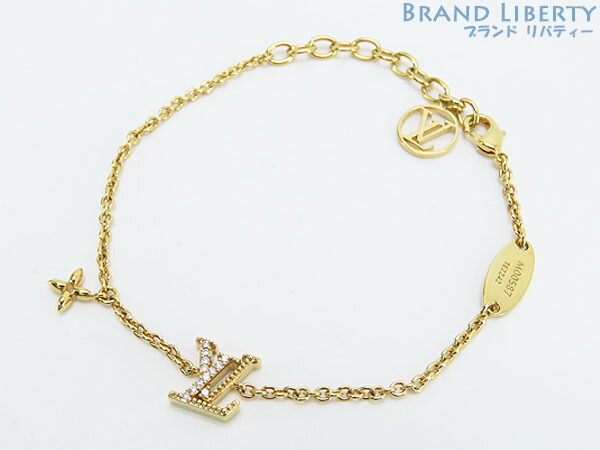 海外限定品◆関税なし【LOUIS VUITTON】ブレスレット・LV グラム ☆Louis Vuitton☆ ブレスレット・モノグラム チェーン ストーン