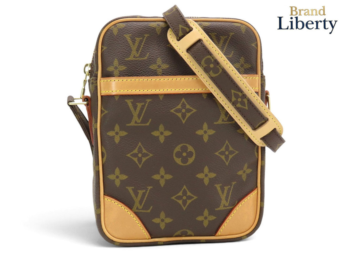 【外美品】ルイヴィトン LOUIS VUITTON モノグラム ダヌーブ 曲がった掛けショルダーバッグ 合切袋 ポシェット うす暗い赤銅色 M45266 【中古】