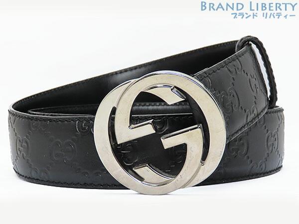 週間売れ筋 パテントレザーベルト シルバーバックル グッチGGインターロッキング GUCCI - ベルト