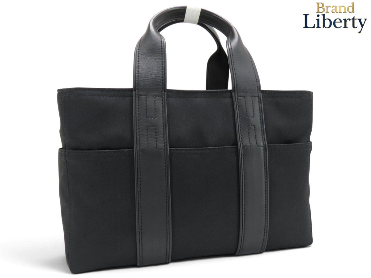【ほぼ新品】エルメス HERMES アカプルコデフアレス トート PM トートバッグ ハンドバック 黒いこと トワルシェブロン なめし革 【中古】