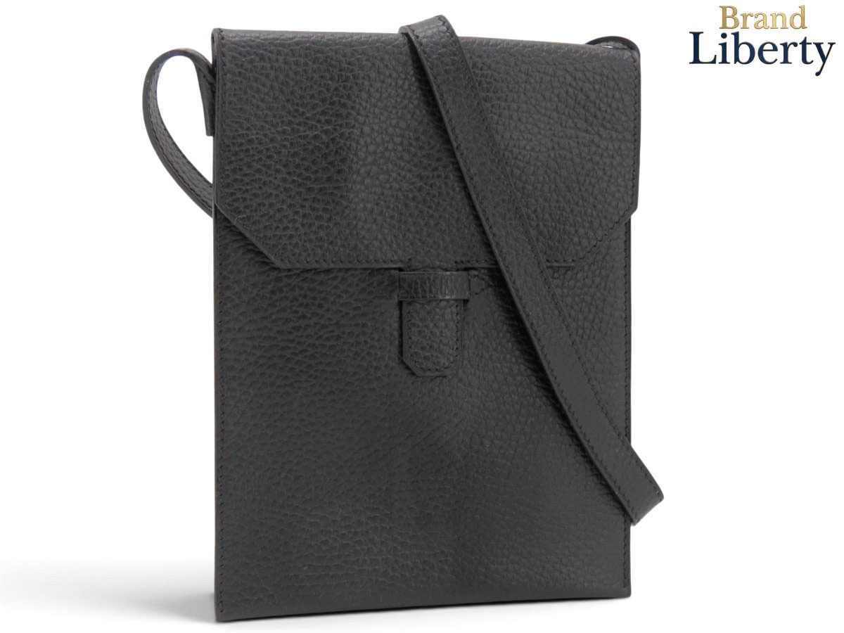 【新品負けず劣らず】エルメス HERMES アメリ ショルダーバッグ 肩先合財袋 ポシェット 電話機合財袋 電話機容れもの アメリー 黒いこと しろがね色金具 アルデンヌ □D刻 【中古】