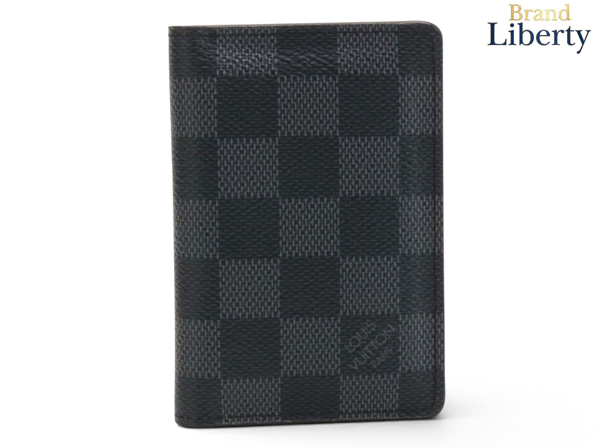 【超美品】ルイヴィトン LOUIS VUITTON ダミエグラフィット まとめ役 ドゥ ポッシュ 歌留多入れもの 通り手形入れもの 名刺入れ 黒いこと PVC カーフレザー N63143 【中古】