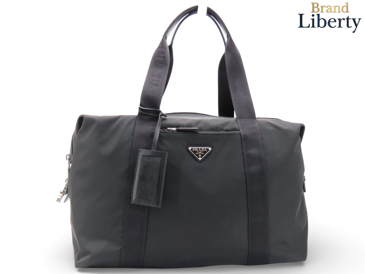 【未当てはめる】プラダ PRADA Re-Nylon リナイロン サフィアーノ ダッフルバッグ ボストンバッグ ハンドバック 旅行御徒面子 旅する御徒面子 NERO 黒いこと リナイロン 生まれ変わりナイロン サフィアーノレザー 2VC796 【中古】