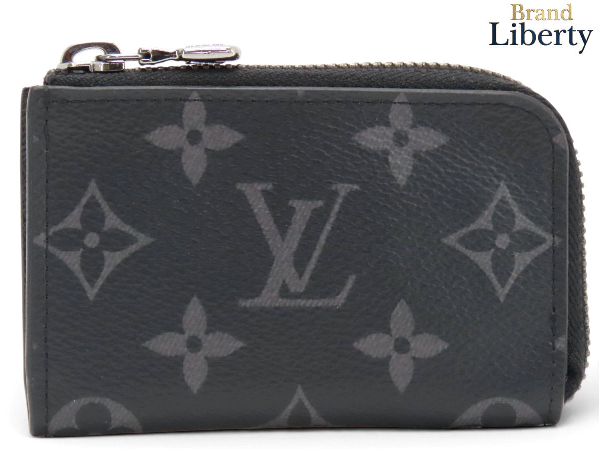 【超美品】ルイヴィトン LOUIS VUITTON モノグラムエクリプス ポルトモネ ワット秒 コインケース 鋳貨金入れ 釣り銭入れ パウダーコンパクト金入れ L字チャック 黒いこと PVC なめし革 M63536 【中古】