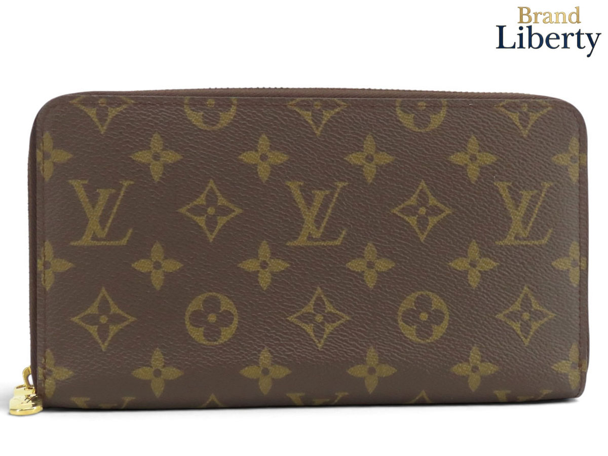 【未当て嵌める】ルイヴィトン LOUIS VUITTON モノグラム ジッピー まとめ役 ラウンドチャック長金入れ 暗然たる赤銅色 PVC なめし革 M62581 【中古】