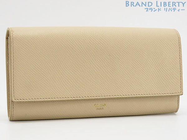 【超美品】セリーヌ CELINE ラージ フラップウォレット 二つ折り長紙入れ 黒色火薬 ともし火ベージュ グレインドカーフレザー 10B563BEL.02PD 【中古】
