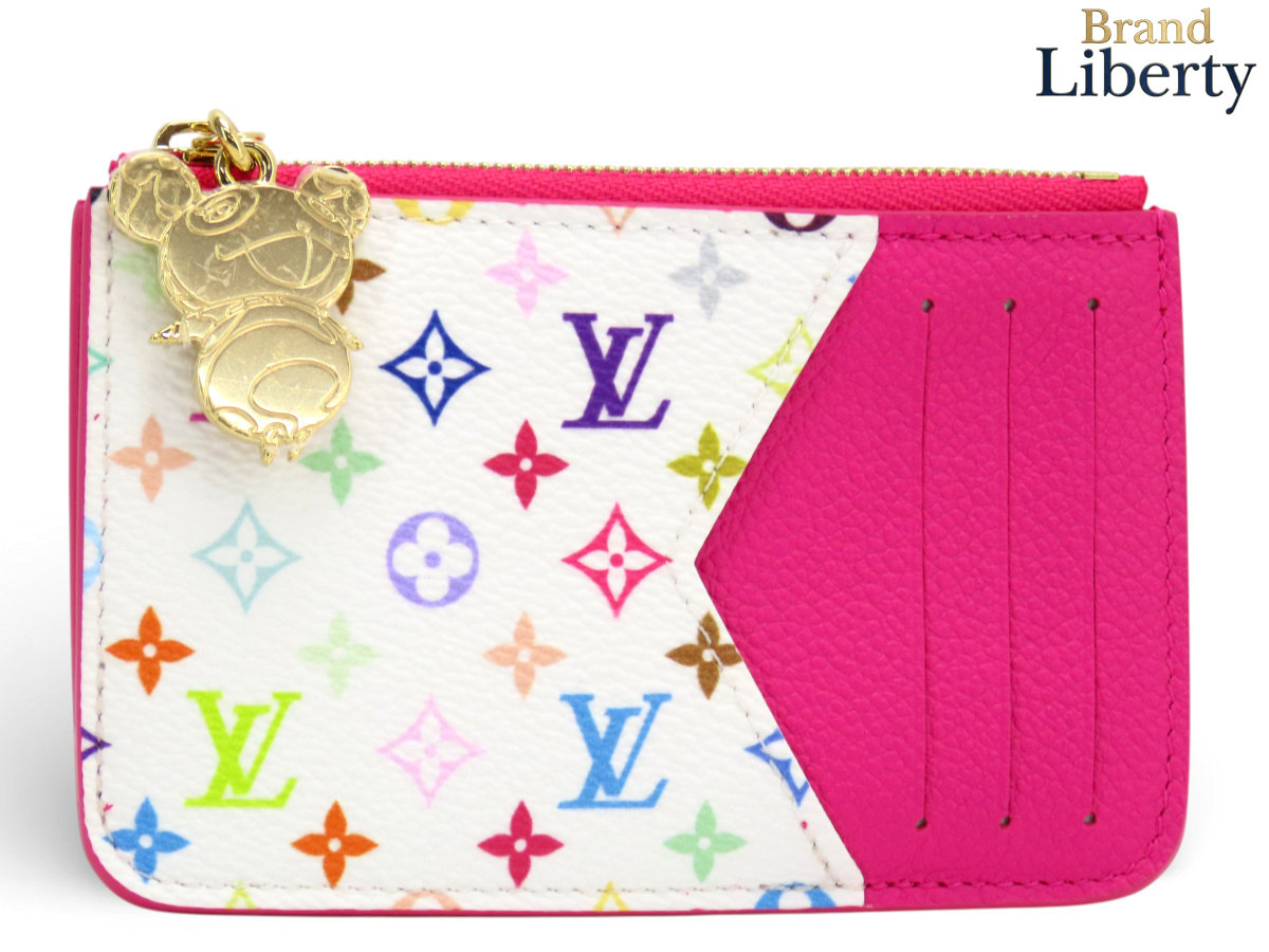 【未当て嵌める】ルイヴィトン LOUIS VUITTON モノグラム マルチ色つや アン工業プラント LV TM オポルト ブーム ロミー ジャイアントパンダ 歌留多容れもの 通行手形容れもの コインケース 鋳貨金入れ 釣り銭入れ パウダーコンパクト金入れ カワイイピンク PVC なめし革 M14155 【中古】