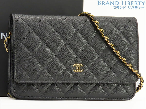 【楽天市場】【未使用】シャネル CHANEL マトラッセ ココマーク キャビアスキン クラシック チェーンウォレット 斜め掛けショルダーバッグ  ショルダーポーチ アクセサリーポーチ ポシェット 財布 ブラック ゴールド金具 グレインドカーフスキン AP0250 ...