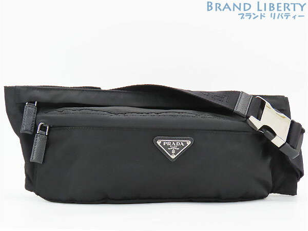 【美品】プラダ PRADA ナイロン 酉の方角御徒面子 ショルダーバッグ 上半身御徒面子 バムバッグ 酉の方角合切袋 NERO 黒いこと TESSUTO MONTAGNA ナイロン なめし革 2VL132 【中古】