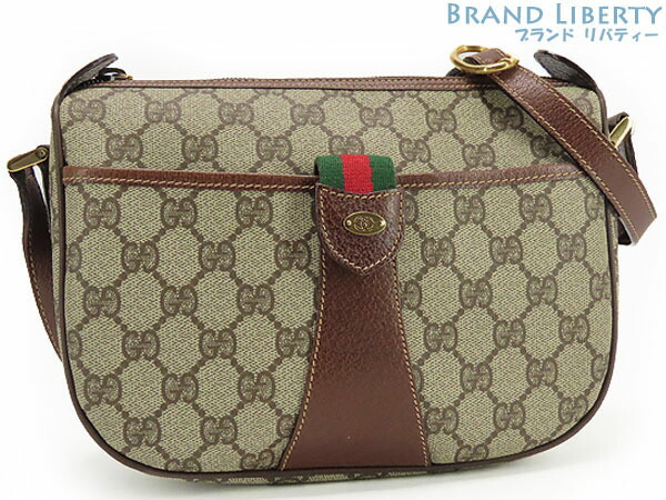 公式 GUCCI オールドグッチ ポーチGGライン 茶 シェリーライン ilam.org