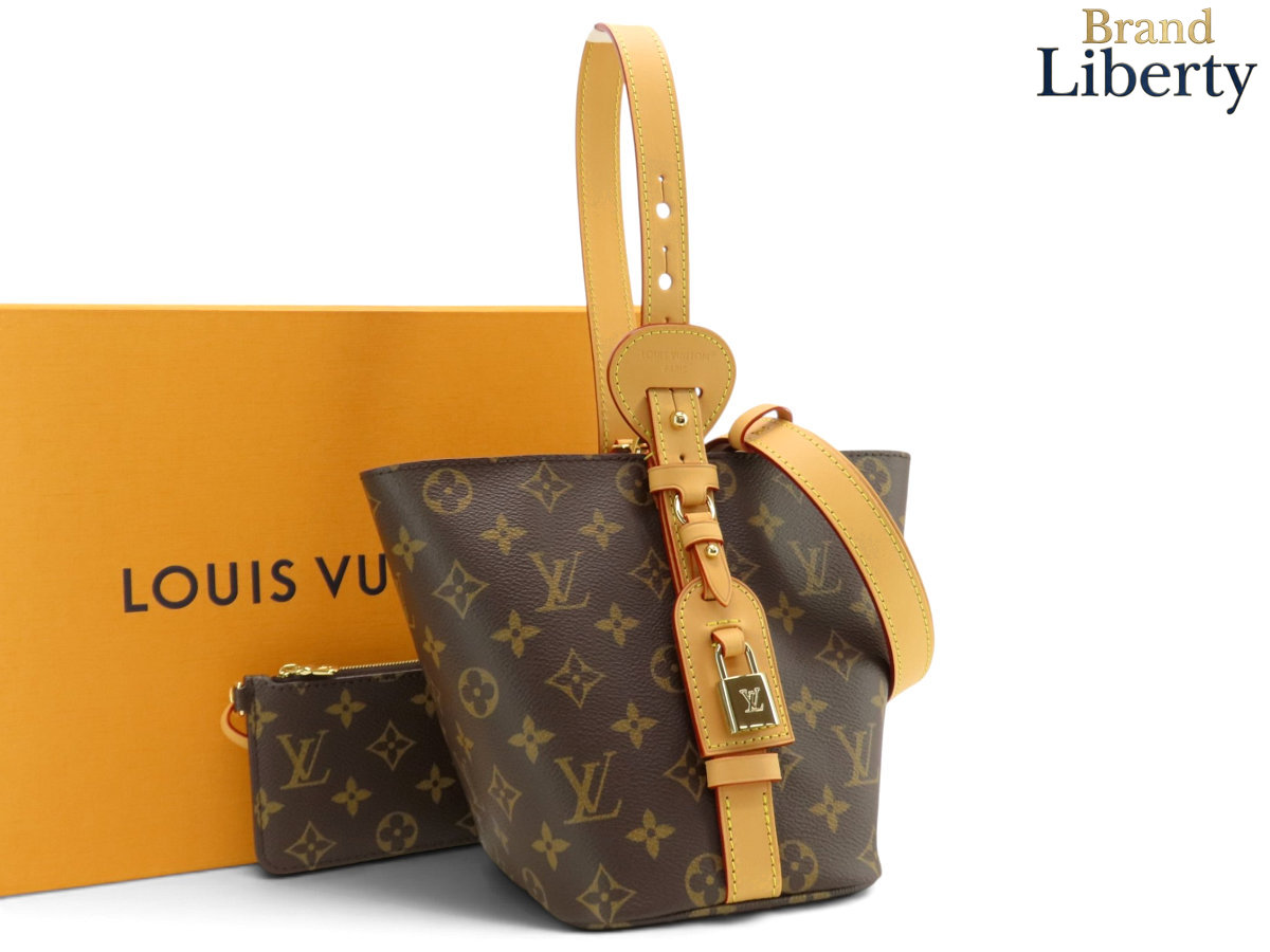 【新古品】ルイヴィトン LOUIS VUITTON モノグラム 櫂 はたご屋 BB ショルダーバッグ ハンドバック 井戸釣瓶御徒面子 車寄せ付き添い人 うす暗い赤銅色 PVC カーフレザー M12925 【中古】