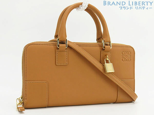 【ほぼ新品】ロエベ LOEWE アマソナ 2WAY ポーチ ミニ ハンドバッグ 斜め掛け ショルダーバッグ ポシェット フォンポーチ Warm Desert ブラウン C039U10X01 【中古】|Brand Liberty