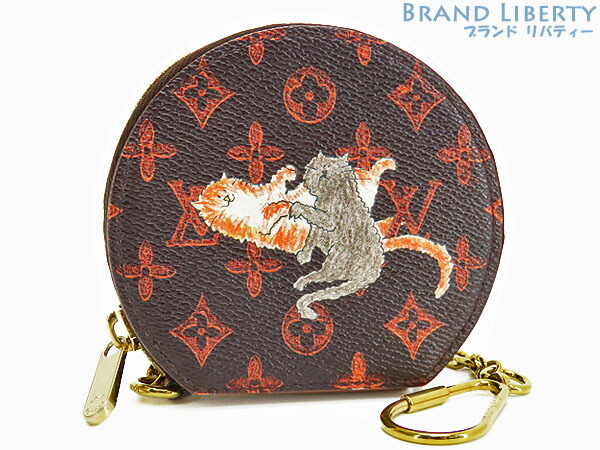 【レア】ルイヴィトン LOUIS VUITTON トランスフォームド モノグラム キャットグラム マイクロ ボワット 鳥打ち帽 コインケース 鋳貨金入れ 釣り銭入れ パウダーコンパクト金入れ 半循環 チェーン店付き添い人 暗然たる赤銅色 オレンジ色 M63886 【中古】