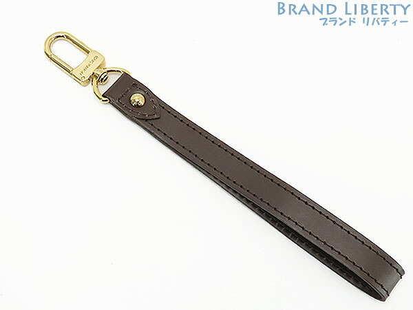 【ほぼ新品】ルイヴィトン LOUIS VUITTON ダミエ ポシェット ビエ マカオ用 ストラップ ハンドストラップ ダークブラウン レザー 【中古】