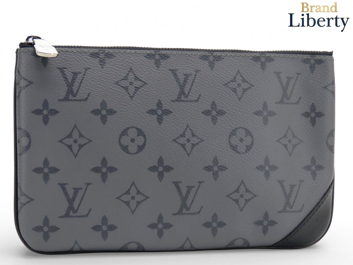 【美品】ルイヴィトン LOUIS VUITTON モノグラム 星食 逆さま 3重協奏曲 伝達人 滑っこい合切袋 ポシェット 小入れもの クラッチペダル御徒面子 二番目御徒面子 ノワール 黒いこと 薄墨色 PVC なめし革 M69443 【中古】