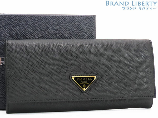楽天市場】プラダ PRADA 二つ折り長財布 ターコイズブルー系xゴールド