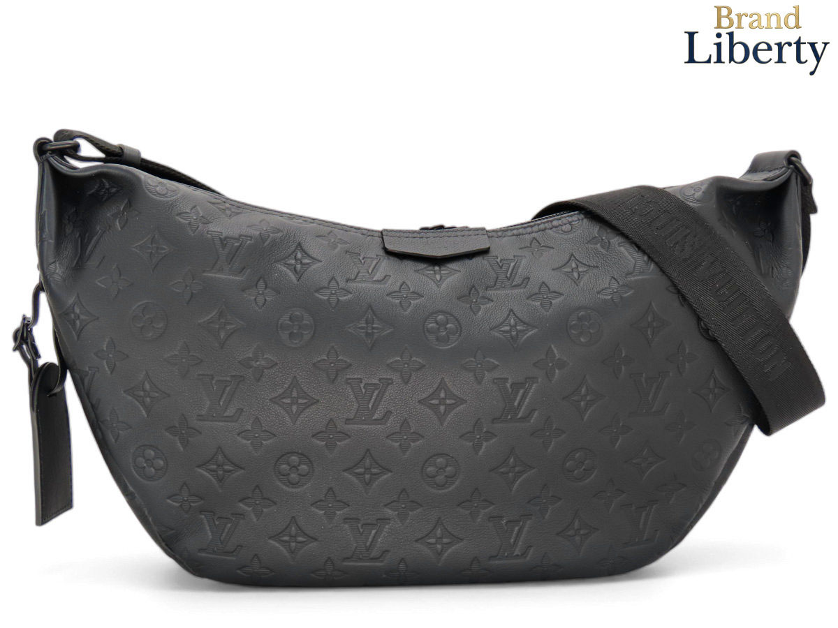 【未使用】ルイヴィトン LOUIS VUITTON モノグラム シャドウ ホーボー ハンモックバッグ 斜め掛け ショルダーバッグ メッセンジャーバッグ ボディバッグ ブラック レザー M12850　【中古】