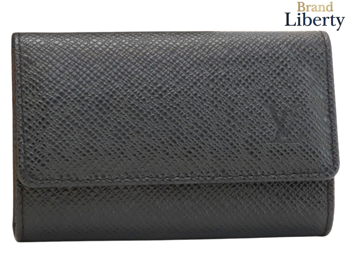 【超美品】ルイヴィトン LOUIS VUITTON 引き分けガ ミュルティクレ6 6連足懸かり入れもの 足懸かり輪っか キーホルダー アルドワーズ 黒いこと しろがね色金具 なめし革 M30532 M30500 【中古】