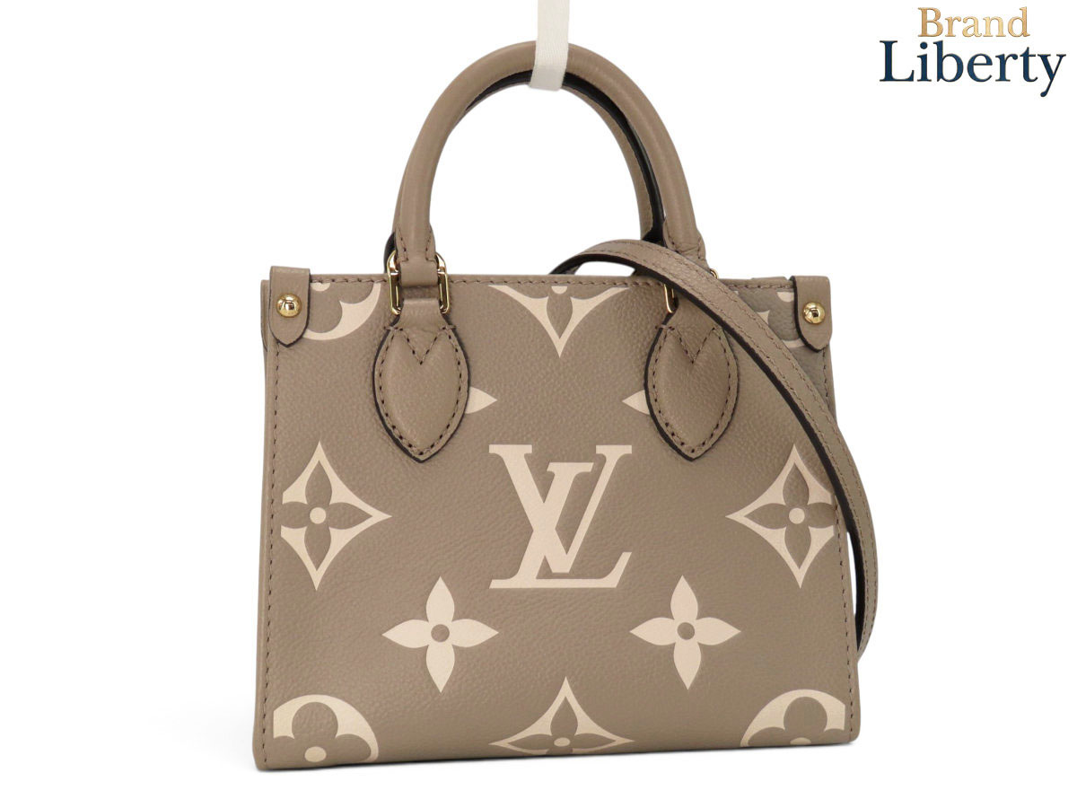 【ほぼ新品】ルイヴィトン LOUIS VUITTON バイ色合い モノグラム アン工業プラント オンザゴーBB 2WAY ミニハンドバック トートバッグ 曲がった掛け ショルダーバッグ 肩部車寄せ ポシェット トゥルトレール 怨み言 ベージュ カーフレザー M47054 【中古】