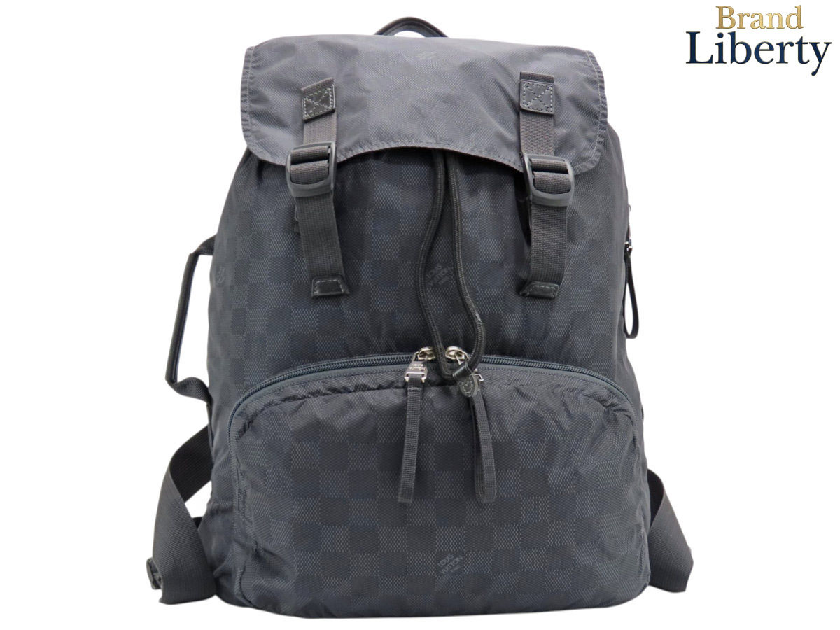【レア美品】ルイヴィトン LOUIS VUITTON ダミエ アヴァンチュール ギャラクシー ライトパック バックパック リュックサック ブラック ナイロン N41189　【中古】