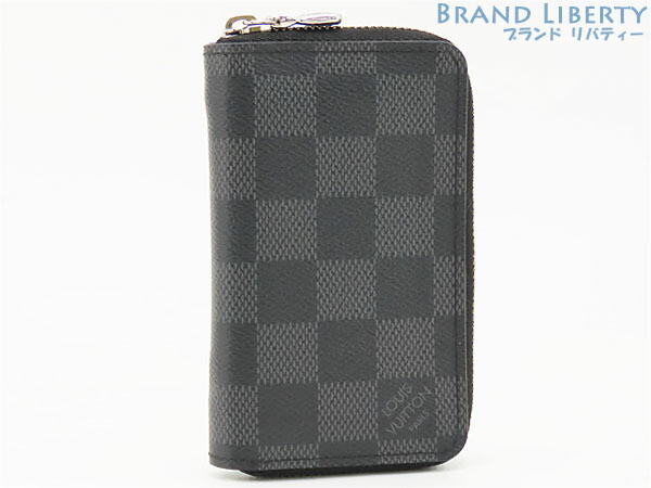 【美品】ルイヴィトン LOUIS VUITTON ダミエグラフィット ジッピーコインパース 歌留多入れもの 名刺入れ コインケース 御釣り入れ パウダーコンパクト紙入れ 黒いこと N63076 【中古】