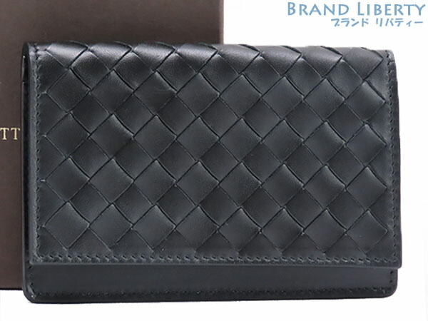 休日限定 CHANELISTボッテガヴェネタ BOTTEGA VENETA カードケース 名刺入れ パスケース コインケース ネロ ブラック シルバー  カーフレザー