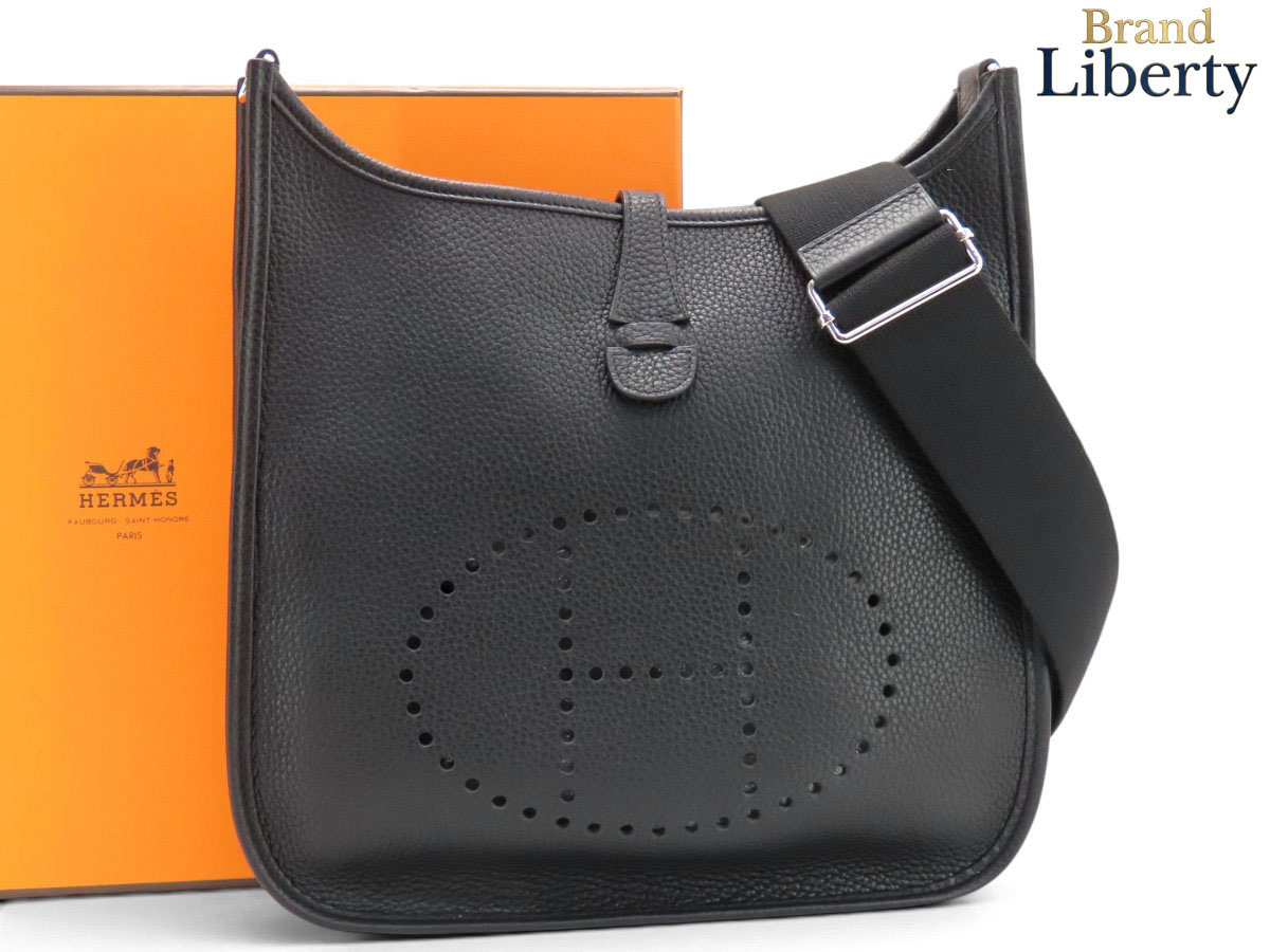 【新品同様】エルメス HERMES エブリン3 PM 斜め掛け ショルダーバッグ メッセンジャーバッグ ブラック シルバー金具 トリヨンクレマンス 056277CK 89 T刻 【中古】|Brand Liberty