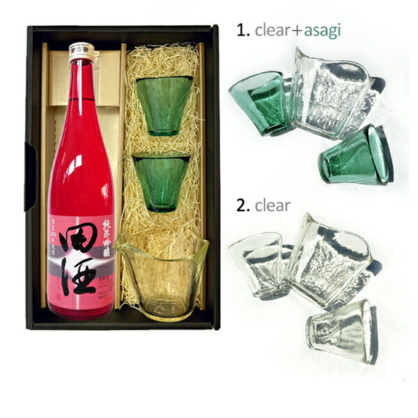 田酒 1800ml5本セット 楽天市場】【送料無料】津軽びいどろ酒器セット『田酒 特別純
