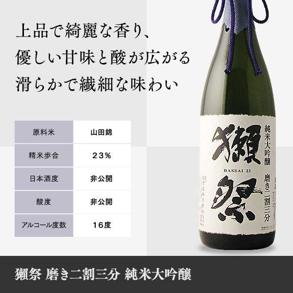 【楽天市場】獺祭〔だっさい〕 磨き二割三分 純米大吟醸 1800ml 専用木箱入り 【日本酒/山口県/旭酒造】：美好屋酒店