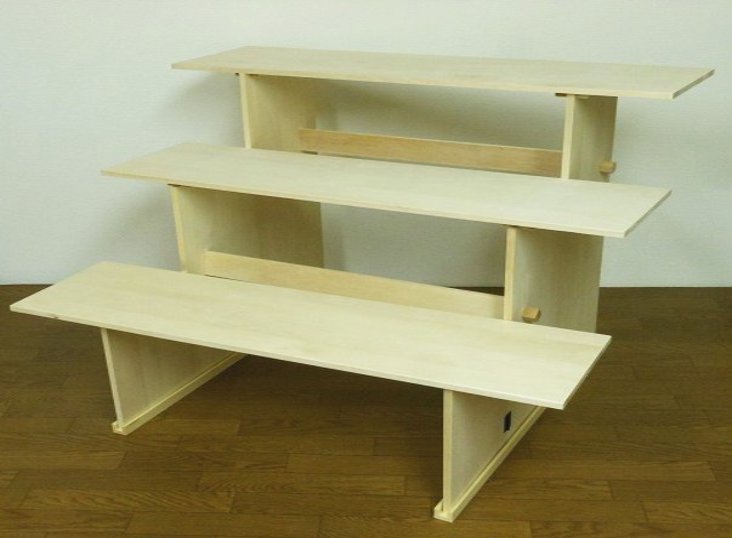 精神的な統合式 聖餐台３段（４尺 幅１２０ｃｍ）木製台（ファルカタ合わせ板材当て嵌める）【新盆】【初盆】【御盆】【覚悟】【収納家具】【法要】【貨物輸送無料】