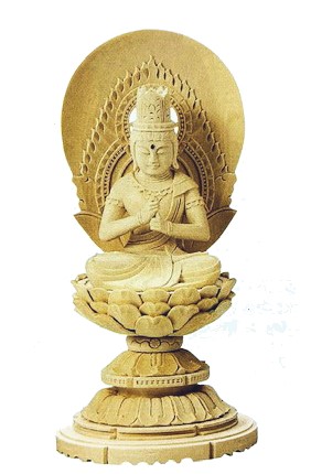 仏像 総白木 丸台座 大日如来 木地 2.5|お仏壇の野田 店