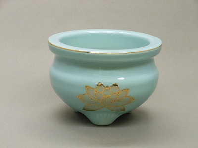 楽天市場】香炉 上金蓮 青磁 4寸 線香立て : お仏壇の野田 楽天市場店